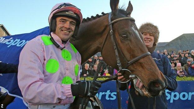 Ruby Walsh with Douvan after victory at Punchestown