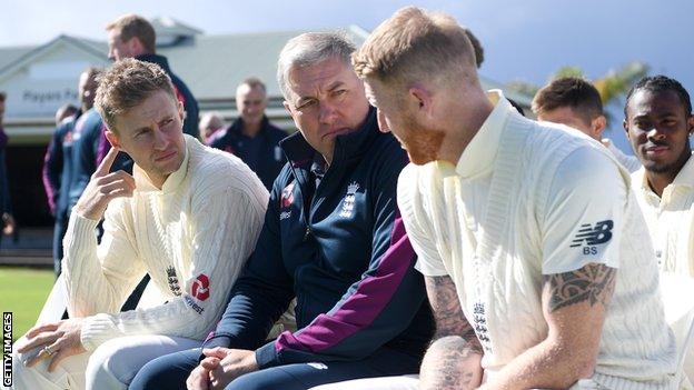 Joe Root, Chris Silverwood and Ben Stokes talk