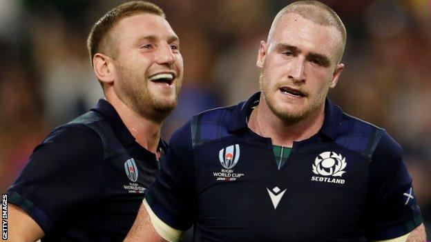 Finn Russell and Stuart Hogg