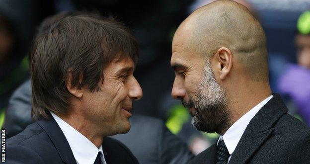 Chelsea boss Antonio Conte and Manchester City manager Pep Guardiola