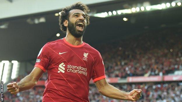 Salah celebrates