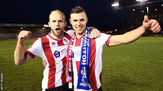 Jack Muldoon (left) with Lincoln team mate Bradley Wood