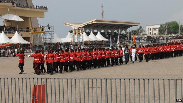 A band playing during Independence Day celebrations in Accra in Ghana