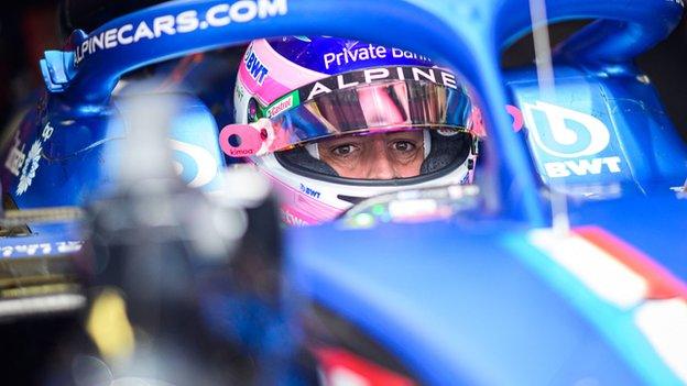 Fernando Alonso prepares to go out before a practice session