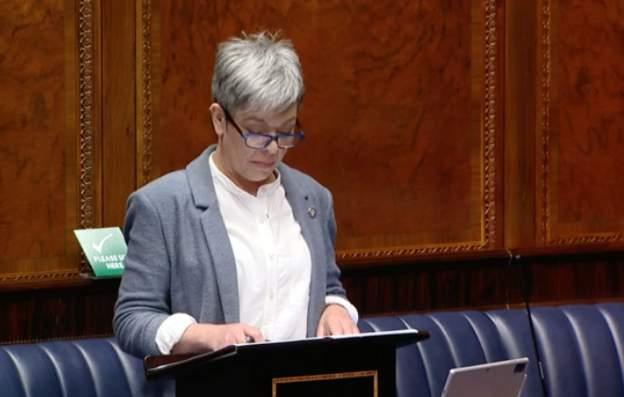 Clare Bailey speaking at Stormont