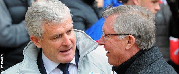 Mark Hughes and Sir Alex Ferguson at QPR