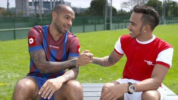 Thierry Henry and Lewis Hamilton