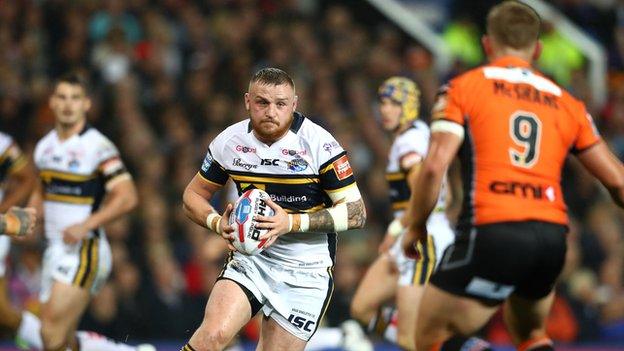 Brad Singleton on the attack for Leeds Rhinos during their Grand Final win over Castleford Tigers at Old Trafford