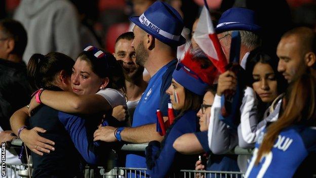 France players comforted