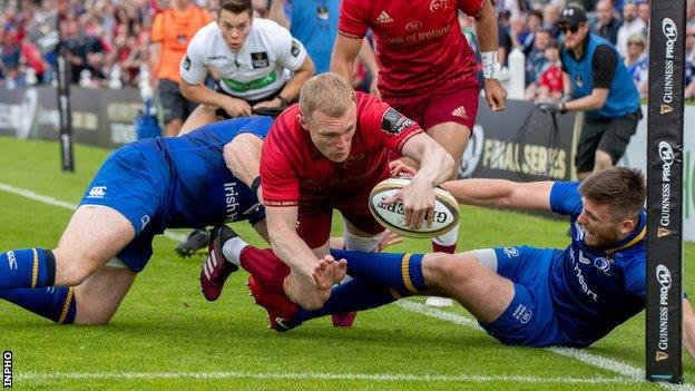 Keith Earls scores vs Leinster