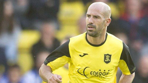 Hugo Faria in action for Livingston