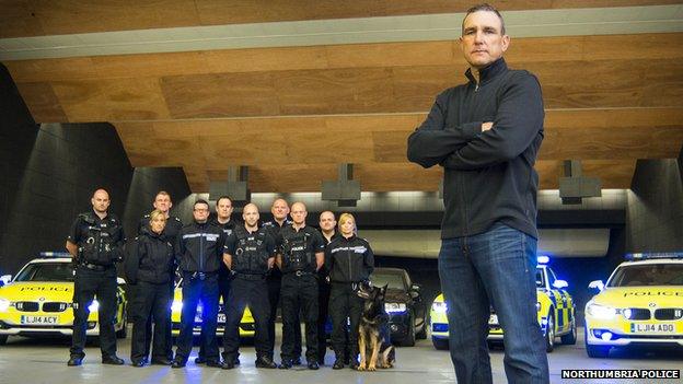 Vinnie Jones and Northumbria Police officers