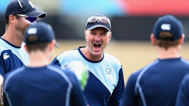 Scotland head coach Grant Bradburn takes training