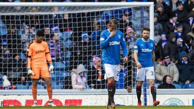 Rangers players looking dejected