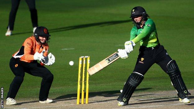 Fran Wilson batting in the Kia Super League