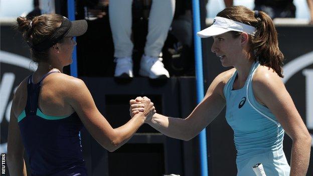 Bernarda Pera and Johanna Konta