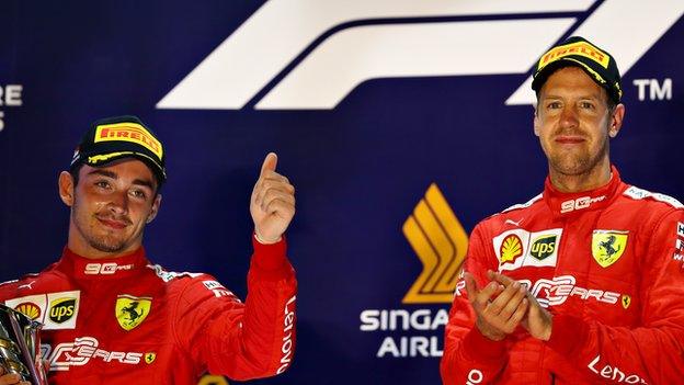 Charles Leclerc and Sebastian Vettel