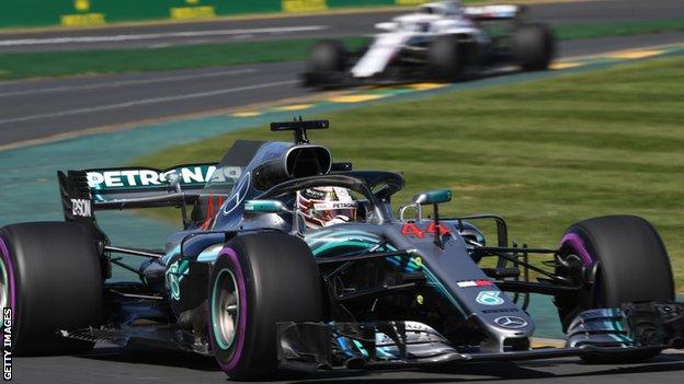 Lewis Hamilton in action during the Australian Grand Prix