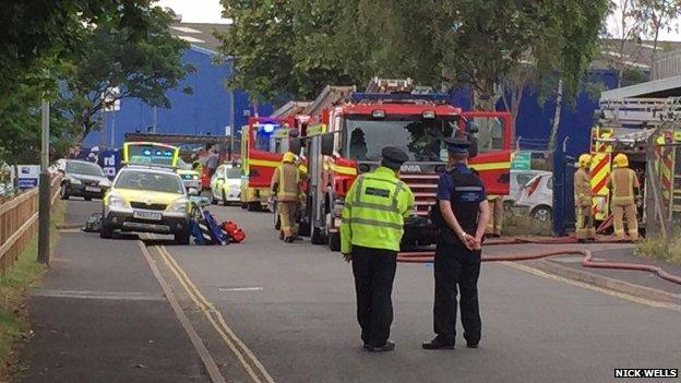 Emergency services at Norwich suspected explosion