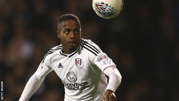 Fulham winger Ryan Sessgnon in action