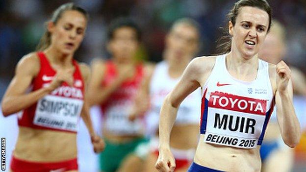 Laura Muir finished fifth in the 1500m final at the World Championships