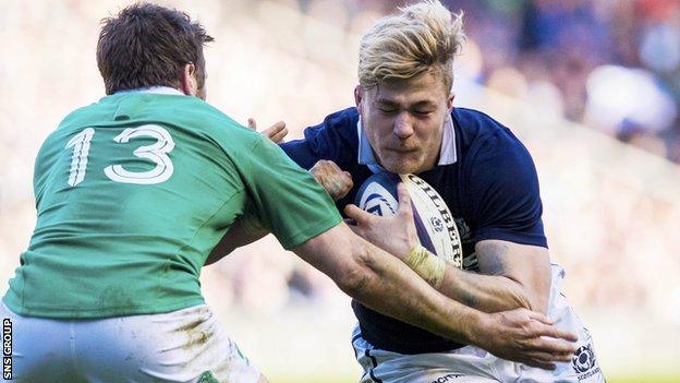 Dave Denton in action for Scotland