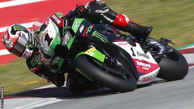 Jonathan Rea testing in Barcelona