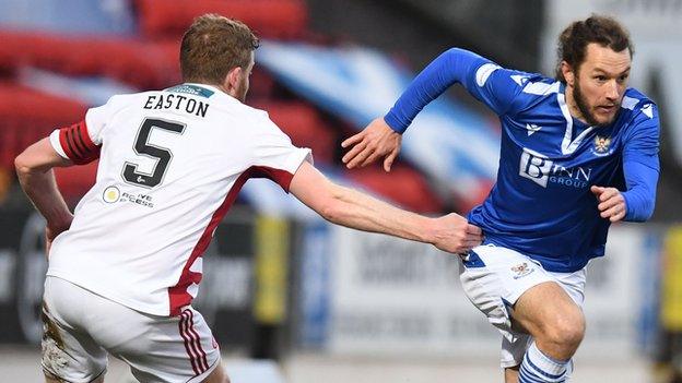 Brian Easton challenges Stevie May