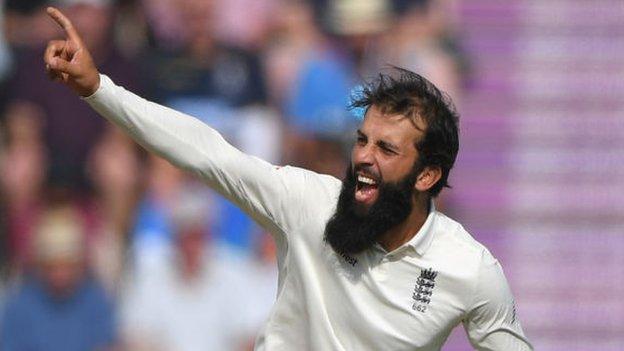 Moeen Ali celebrates a wicket