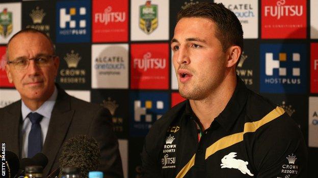 Sam Burgess is unveiled on his return to the South Sydney Rabbitohs