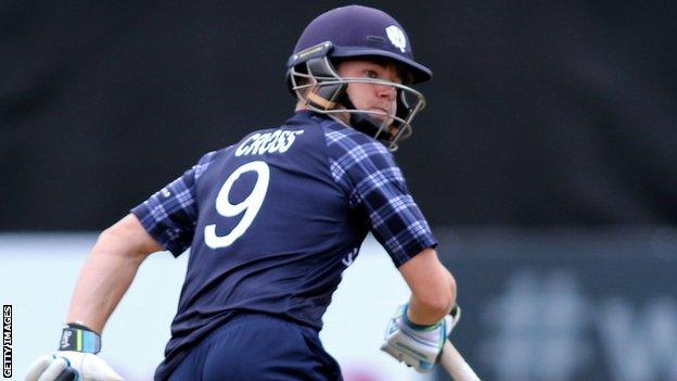 Scotland's Matthew Cross was the match-winner with an unbeaten century