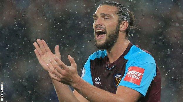 West Ham striker Andy Carroll