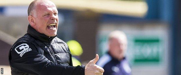 John Hughes makes a point as Inverness manager