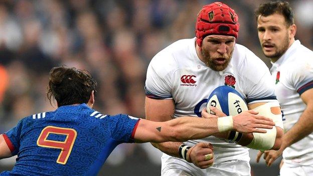 James Haskell carries against France