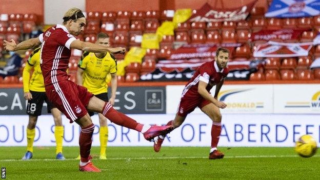 Ryan Hedges scores a penalty