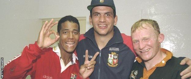 Jeremy Guscott, Martin Johnson and Neil jenkins