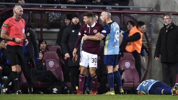 Hearts defender Jamie Brandon