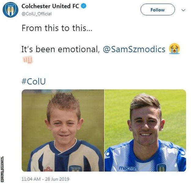 Colchester United tweet