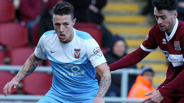 Wes Fletcher (left) in action for York City