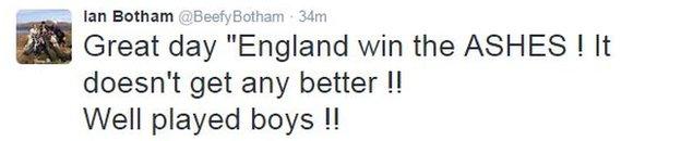 Sir Ian Botham tweet