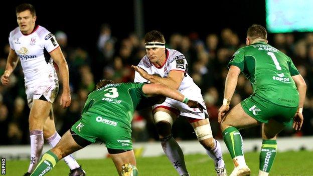 Robbie Diack in action for Ulster against Connacht last December