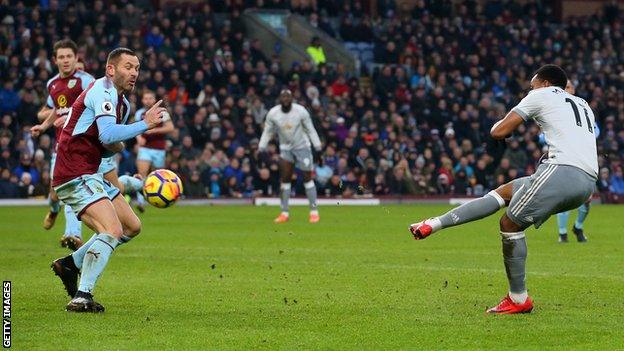 Anthony Martial scores Manchester United's first goal