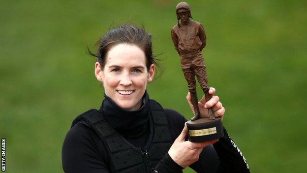 Rachael Blackmore with the Ruby Walsh Trophy