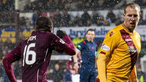 David Clarkson in action for Motherwell against Hearts