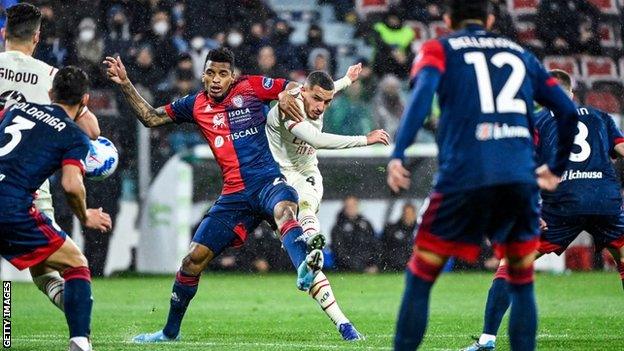 Ismael Bennacer scores for AC Milan at Cagliari