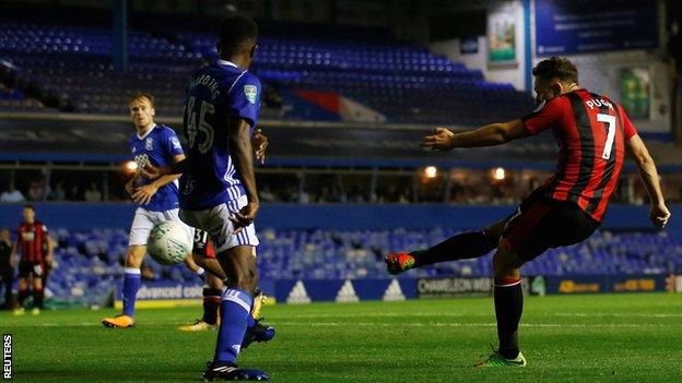 Marc Pugh scores Bournemouth's winning goal