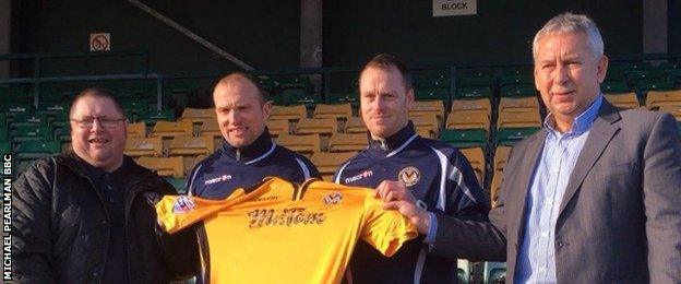 Director Gavin Foxall, manager Warren Feeney, first team coach Mike Flynn, director John Bowkett