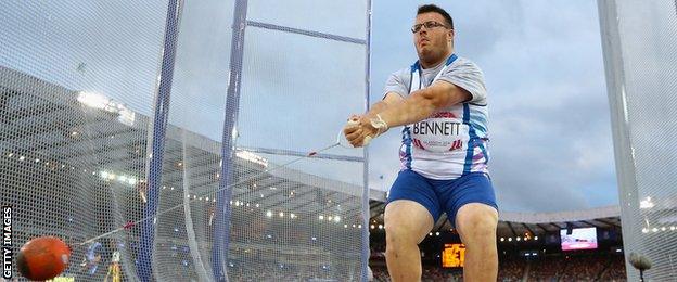 Chris Bennett in action at the Glasgow Commonwealth Games