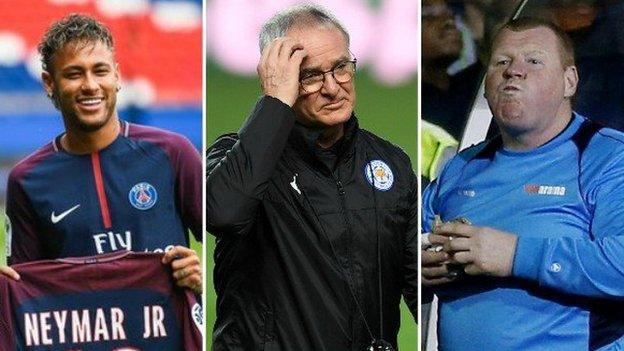 Neymar, Claudio Ranieri, Wayne Shaw