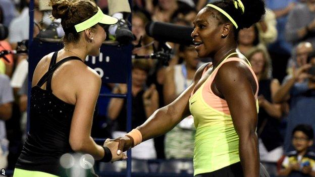 Belinda Bencic and Serena Williams